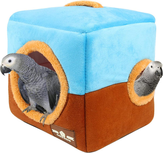 Large Size Parrot Nest House - Winter Warm Bird Snuggle Hut Hanging Birds House Cage Hideaway Cave
