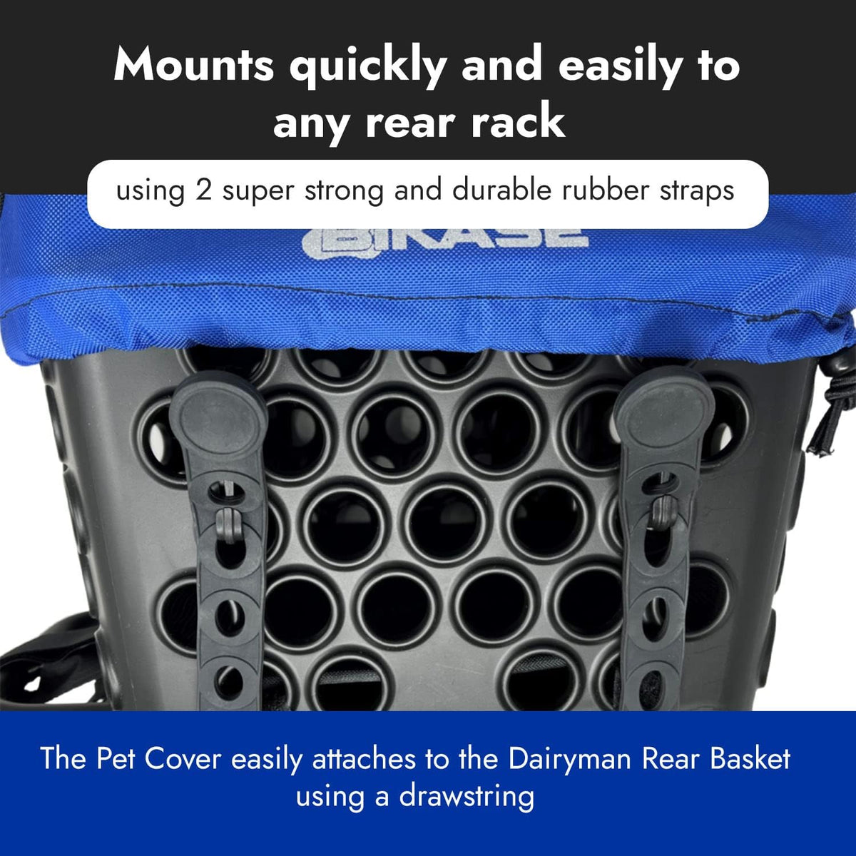 BiKASE Durable Dog Bike Basket & Carrier, Rear Mount Pet Basket for Bikes with Super Comfort Mat
