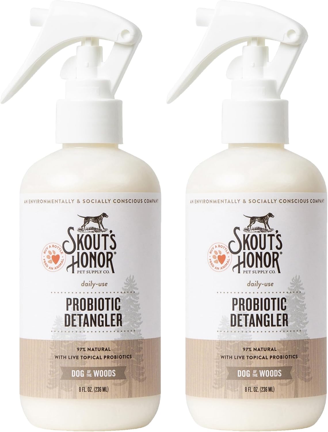 Skout's Honor Pet Detangler Spray - Hydrating & Conditioning with Avocado Oil & Probiotics, 97%