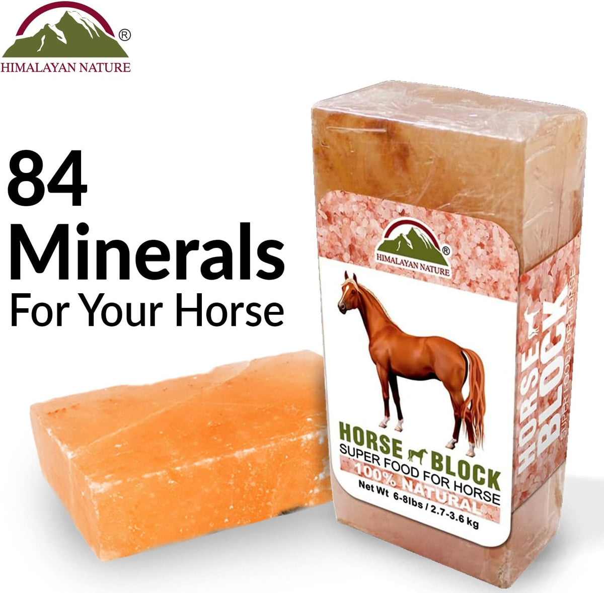 Licking Salt for Horse, 100% Pure Himalayan Pink Salt Chunks, 6 LBS, Animal Feed Salt Chunks, Horse