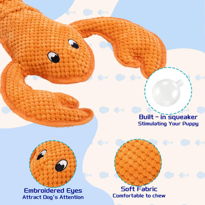 Squeaky Dog Toy No Stuffed Dog Toys,Lobster Puppy Toys for Small Medium Large Breed pups Teething