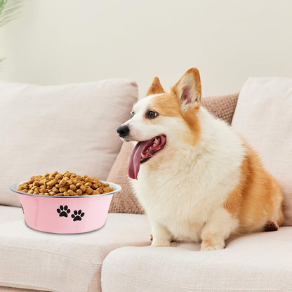 Stainless Steel Dog Bowls, Nonslip Rubber Bottom No Spill Proof Skid Metal Insulated Dog Bowls for