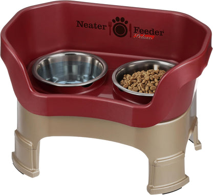 Neater Feeder Deluxe Mess Proof Dog Bowls Elevated Medium Sized Dogs (19-40 lbs) Made in USA, No