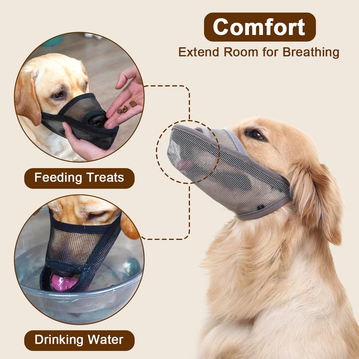 Crazy Felix Nylon Dog Muzzle for Small Medium Large Dogs Poodle Labrador Golden Retriever Doberman