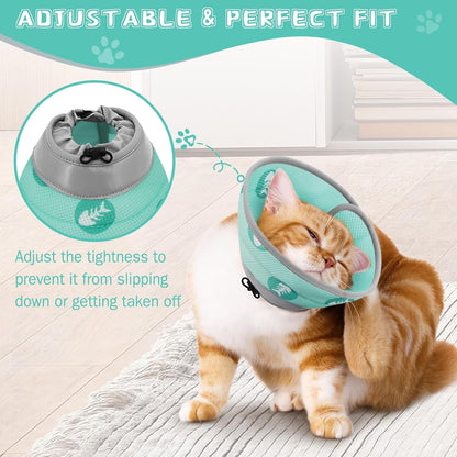 Cat Cone Collar Soft to Stop Licking After Surgery Cat Recovery Collar for Small Large Cats