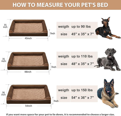 BFPETHOME Dog Beds for Large Dogs, Orthopedic Dog Bed for Medium Large Dogs,Big Waterproof Couch