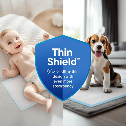 Disposable Changing Pads [100-Pack] Diaper Pad for Baby, Puppy & Dog - Pee & Wee Underpads - Chux