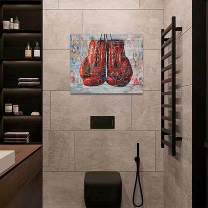 Quorin Banksy Graffiti Boxing Wall Art Red Boxing Gloves Pictures Gym Sport Wall Decor Canvas Print