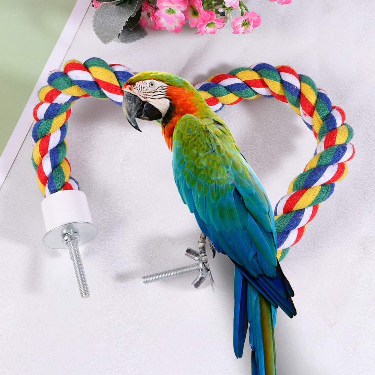 1pc Parrot Cotton Rope Chewing for Birds Climbing Rope Perch for Parrots Budgies and Cockatiels