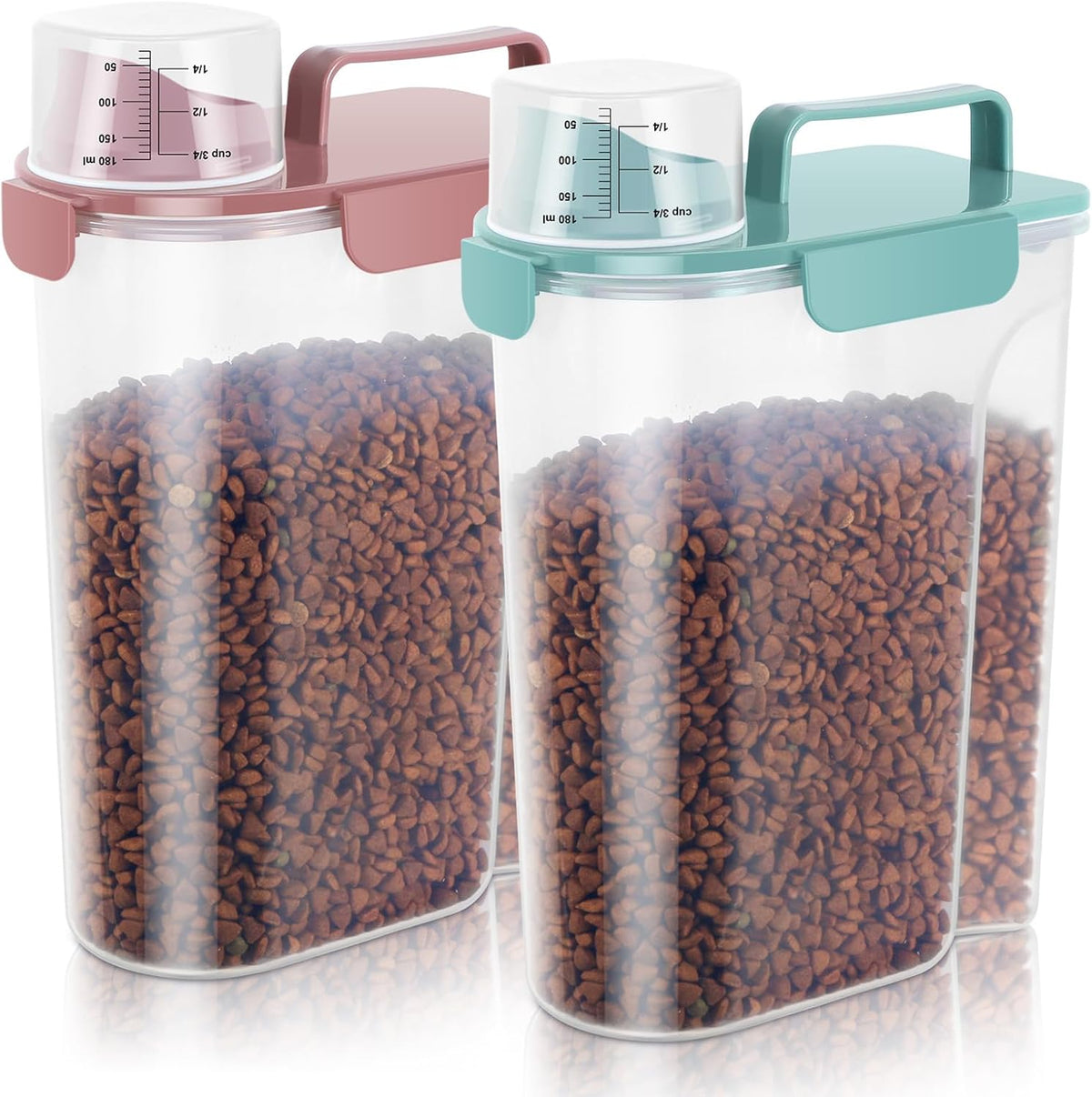 5-7Lbs Cat Dog Storage Container, Portable Pet Food Containers with Upgraded Large Spout and Cup