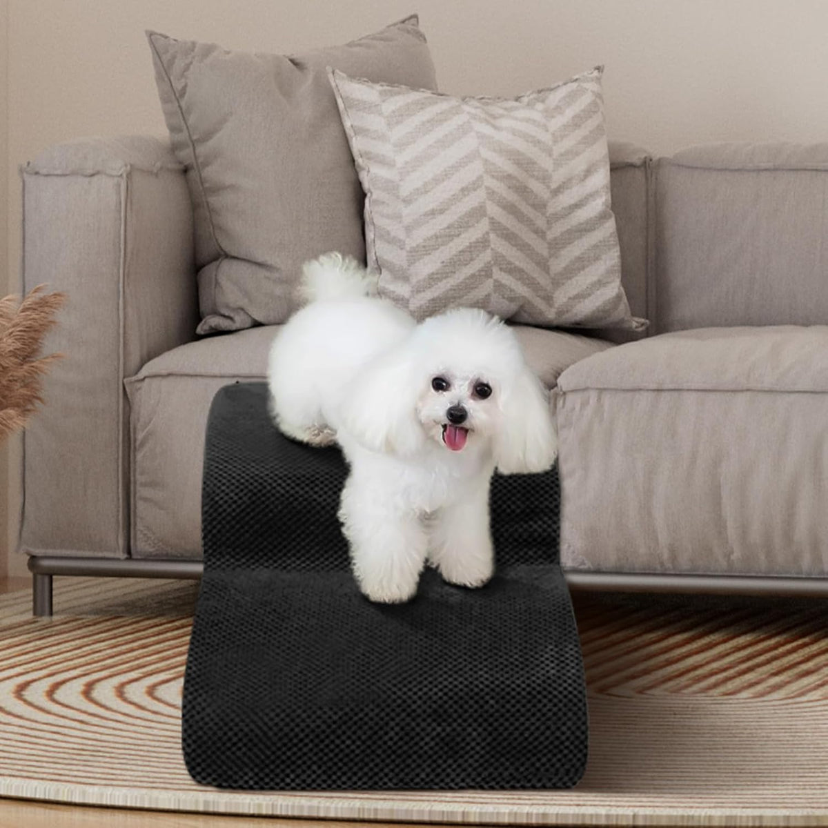 Dog Stairs for Small Dogs - High Density Foam Pet Steps, Extra Wide Dog Ramp with Non-Slip Bottom