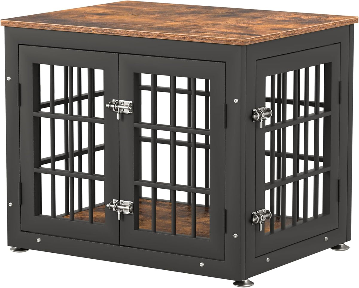 26 Inch Heavy Duty Dog Crate Furniture for Small Dogs, Decorative Pet House End Table, Wooden Cage