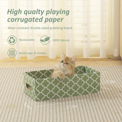MECOOL Cat Scratching Board，5PC Cat Scratch Pad with Box，Reversible Corrugated Cat Scratcher