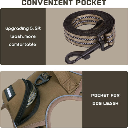 No Pull Dog Harness for Medium Dogs, Adjustable No Choke Pet Vest with Dog Leash Fit Smart