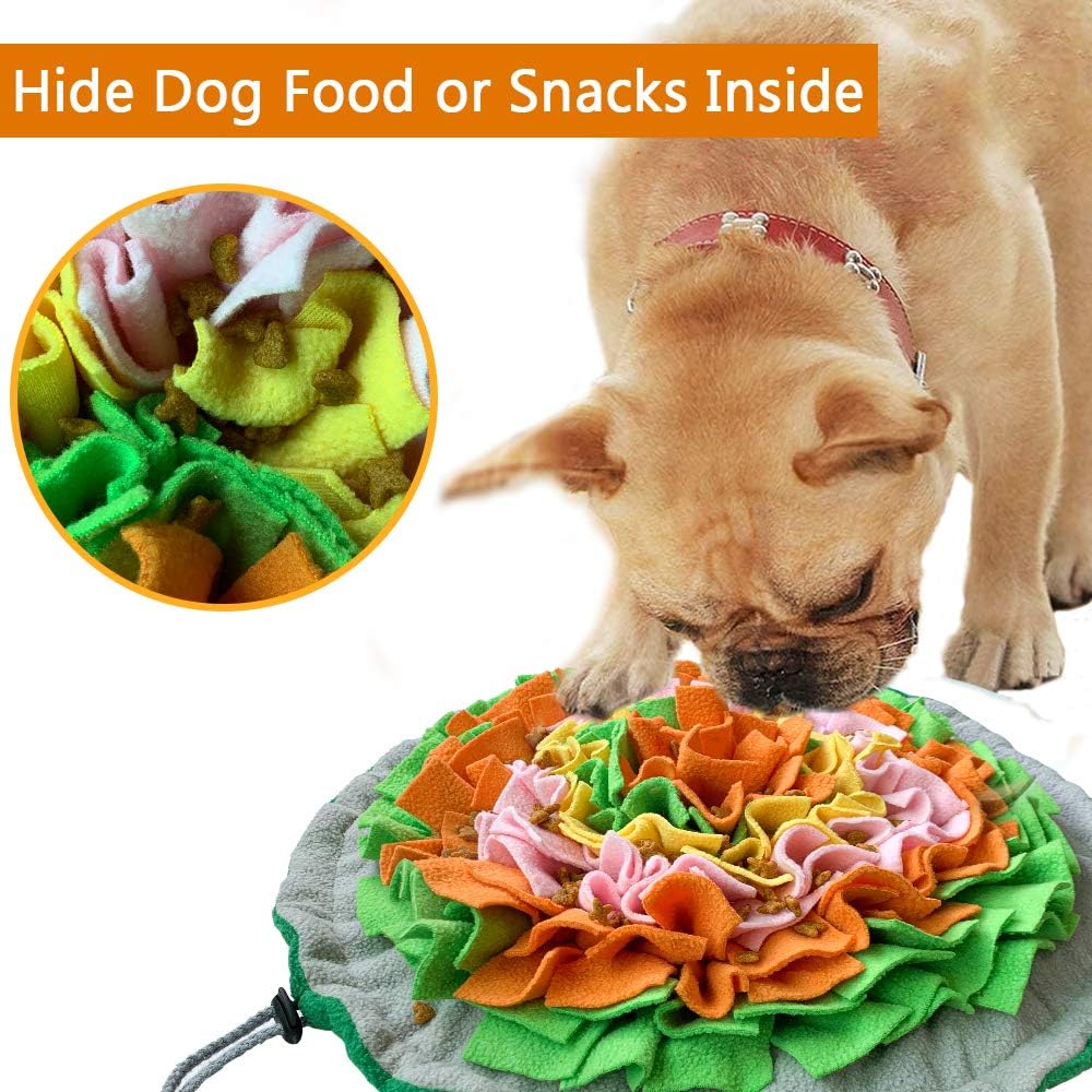 Snuffle Mat for Dogs, Interactive Foraging Puzzle Blanket, Nosework Feeding Bowl Sniffing Pad for