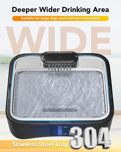 UPSKY 2.25Gal Elevated Dog Water Fountain, 4 Heights Adjustable Pet Fountain for All Dog Sizes, 304