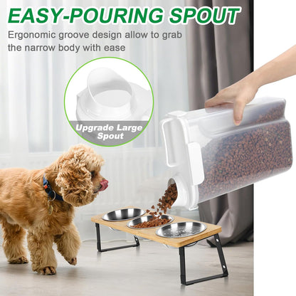 TBMax Dog Food Storage Container 5-7 lbs, Airtight Cat Food Container with Larger Spout & Measuring