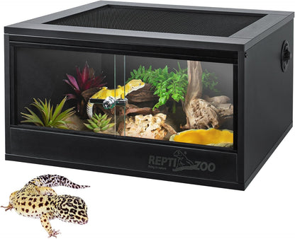 REPTI ZOO 20 Gallon PVC Reptile Terrarium, 24x18x12 inch Reptile Tank for Crested Gecko Leopard