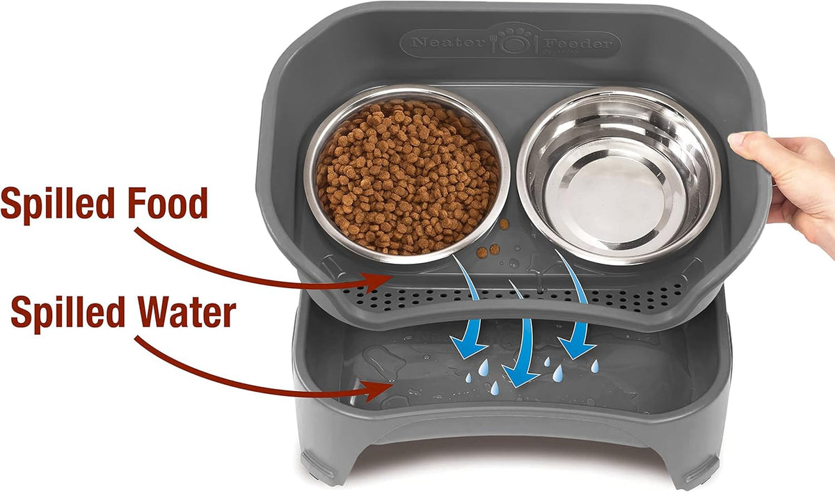 Neater Feeder Express Mess Proof Dog Bowls Elevated for Medium to Large Sized Breed, No Spill