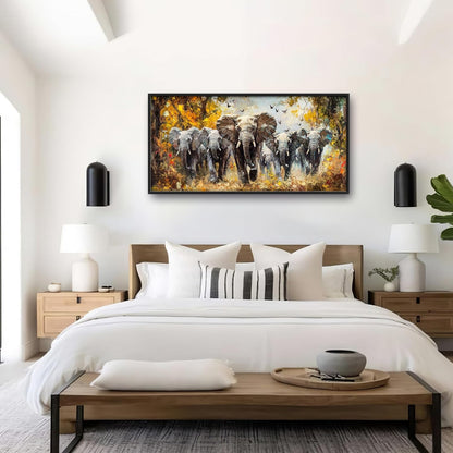 Extra Large Elephant Framed Wall Art for Living Room,Oversized Elephants Wild Animal Pictures Wall