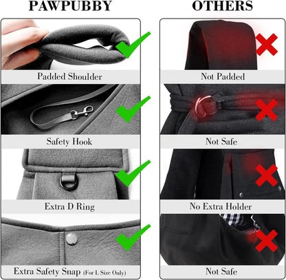 Dog & Cat Carrier Sling, Adjustable Soft Padded Shoulder Puppy Carrier, Hands-Free Dog Carrier Bag