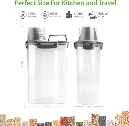 Rice Airtight Storage Container, 3 to 5Lbs Cereal Dry Food Flour Bin, Pet Dog Cat Food Dispenser