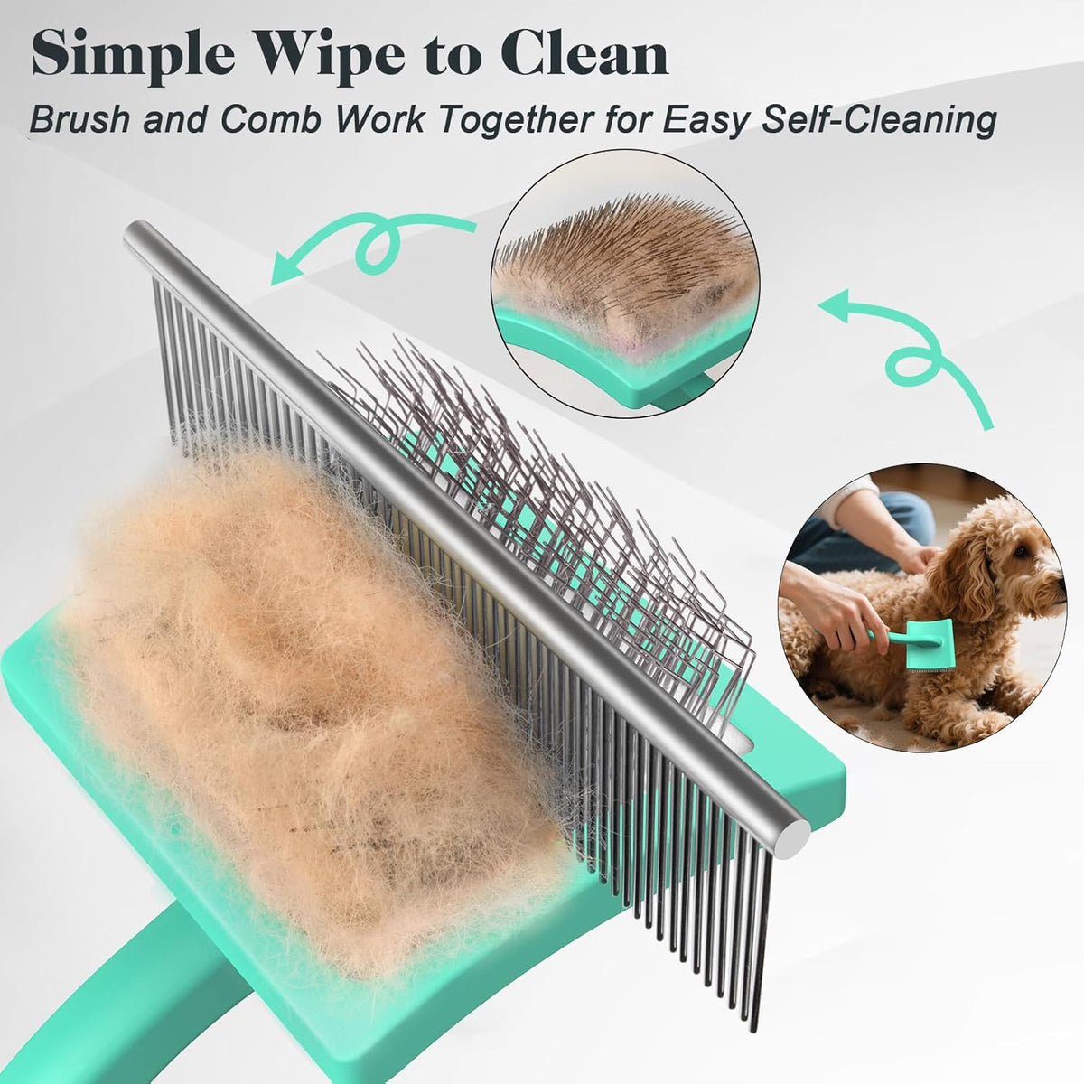 2PCS Slicker Brush for Dogs & Pet Comb,Professional Dog Grooming Brush