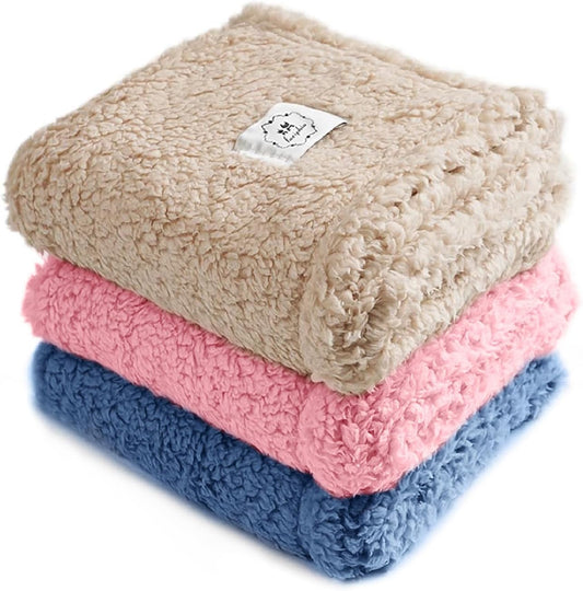 Luciphia 1 Pack 3 Calming Dog Blanket Fluffy Premium Fleece Pet Blankets Soft Sherpa Throw for Dogs