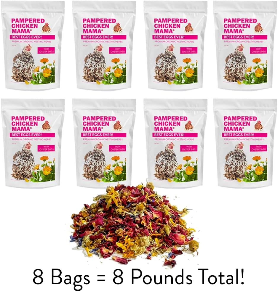 Pampered Chicken Mama Best Eggs Ever! Nesting Herbs for Chickens (8 Pounds Total) for Chicken