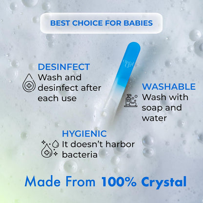 Crystal Baby Nail File 2 in, Gentle and Safe for Delicate Glass Nails File, Hygienic and Durable