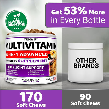 2-Pack Dog Multivitamin Chewable with Glucosamine - Dog Vitamins and Supplements - Senior & Puppy