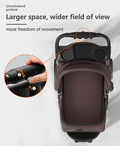 Pet Stroller with 3 Wheels for Small/Medium Pets, Portable Travel Foldable Carrier Jogger for Dog
