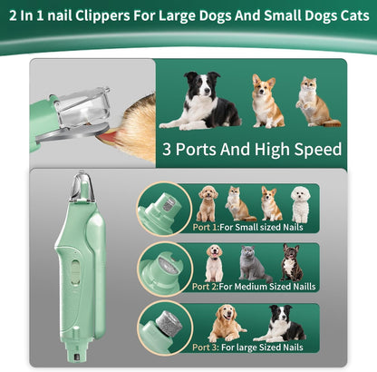 Dog Nail Clippers & Cat Nail Clipper with Catcher, 2 in 1 Dog Nail Trimmers & Grinder with Light