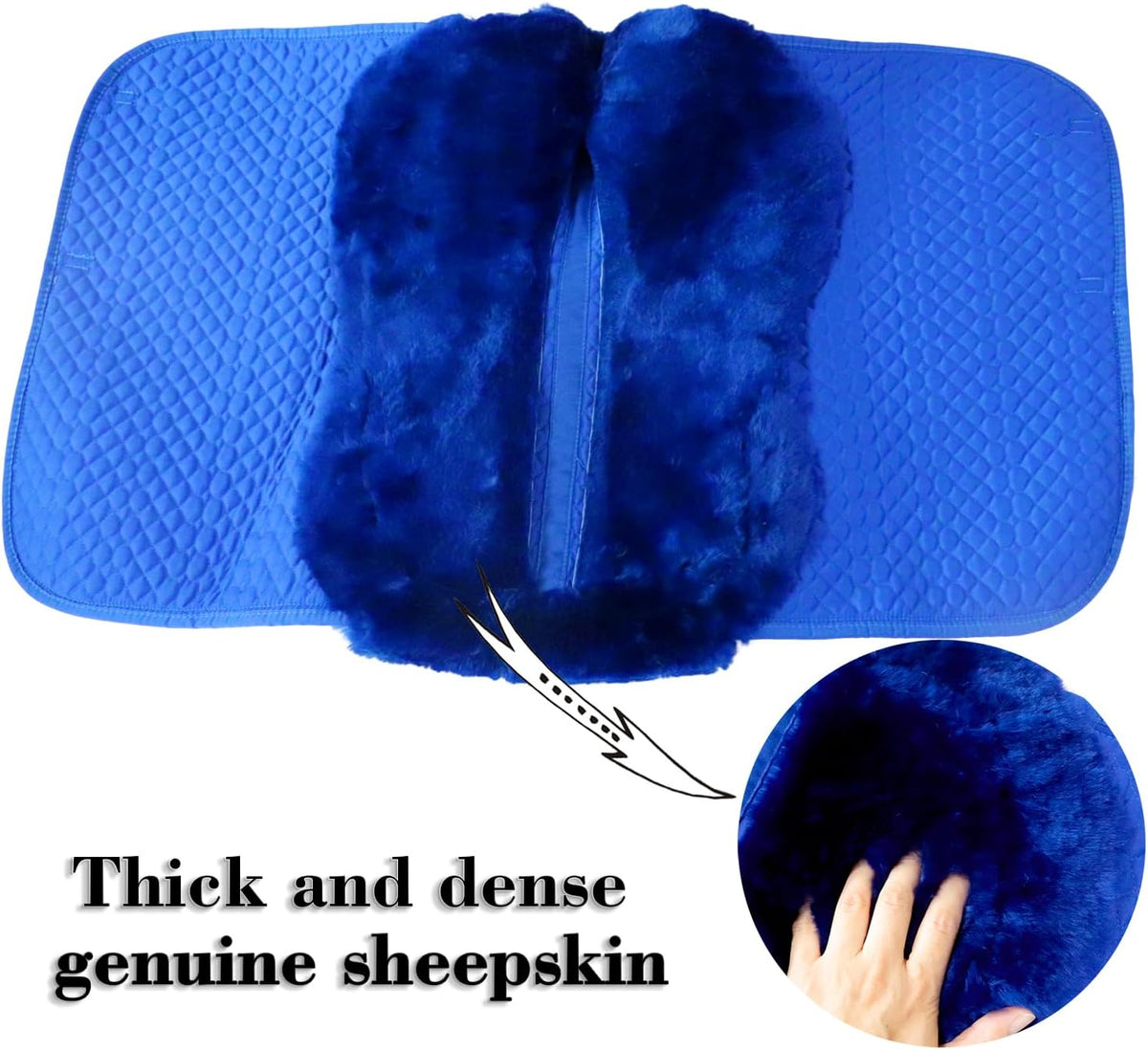 Woolous Dressage Saddle Pad, English Saddle Pad with Sheepskin Trim, Lambskin Wool Fleece Lining