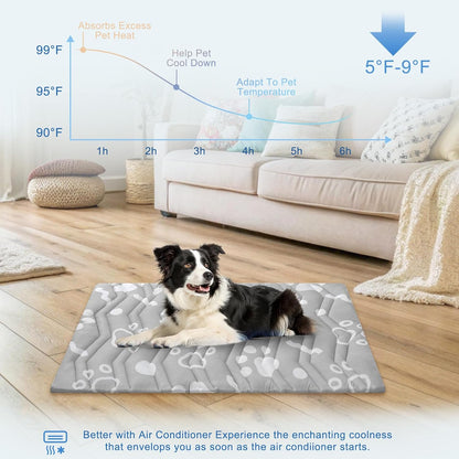 BEAUTYZOO Upgrade Dog Cooling Mat Extra Large, Reversible Self-Cooling Mat for Dogs, Thicken Pet