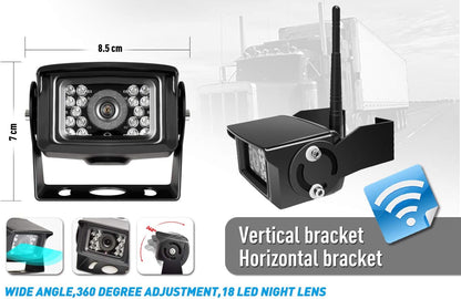 Digital Wireless Backup Camera System Kit, IP69 Waterproof Wireless Rear View Camera + 7?™â€?LCD