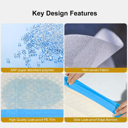 Gardner Pet Ultra Absorbent Thicker Dog Pee Pads Rugular 22"x22" Leak-Proof Odor-Control Small Blue