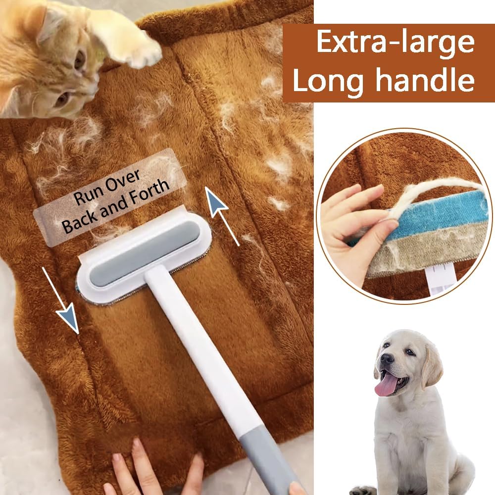 Pet Hair Remover for Furniture, Reusable Multifunctional Cat and Dog Hair Removal Tool, 17-Inch