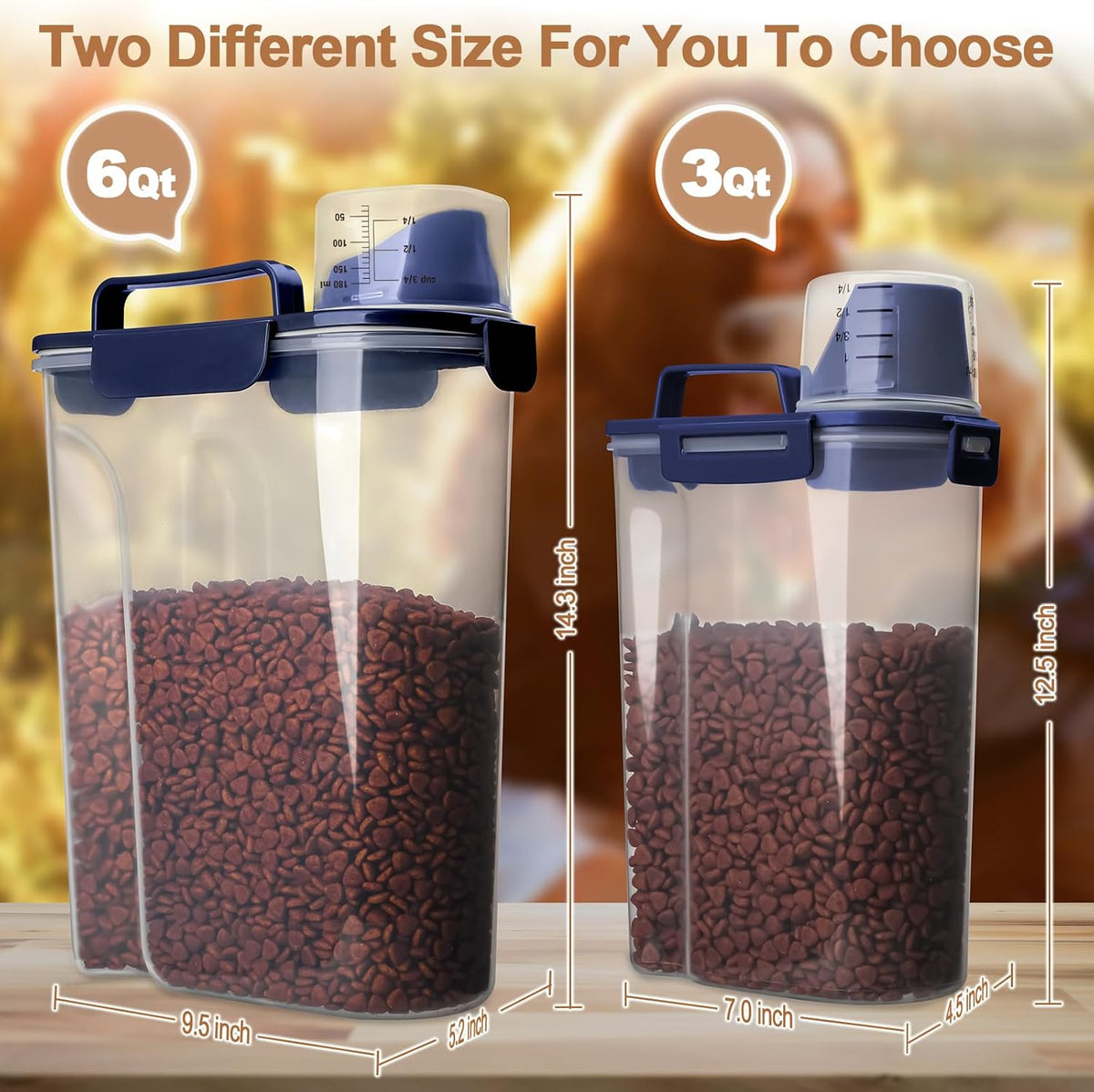 Dog Food Storage Container, 5-7 Lbs Airtight Pet Food Container, Cat Food Container Dispenser with