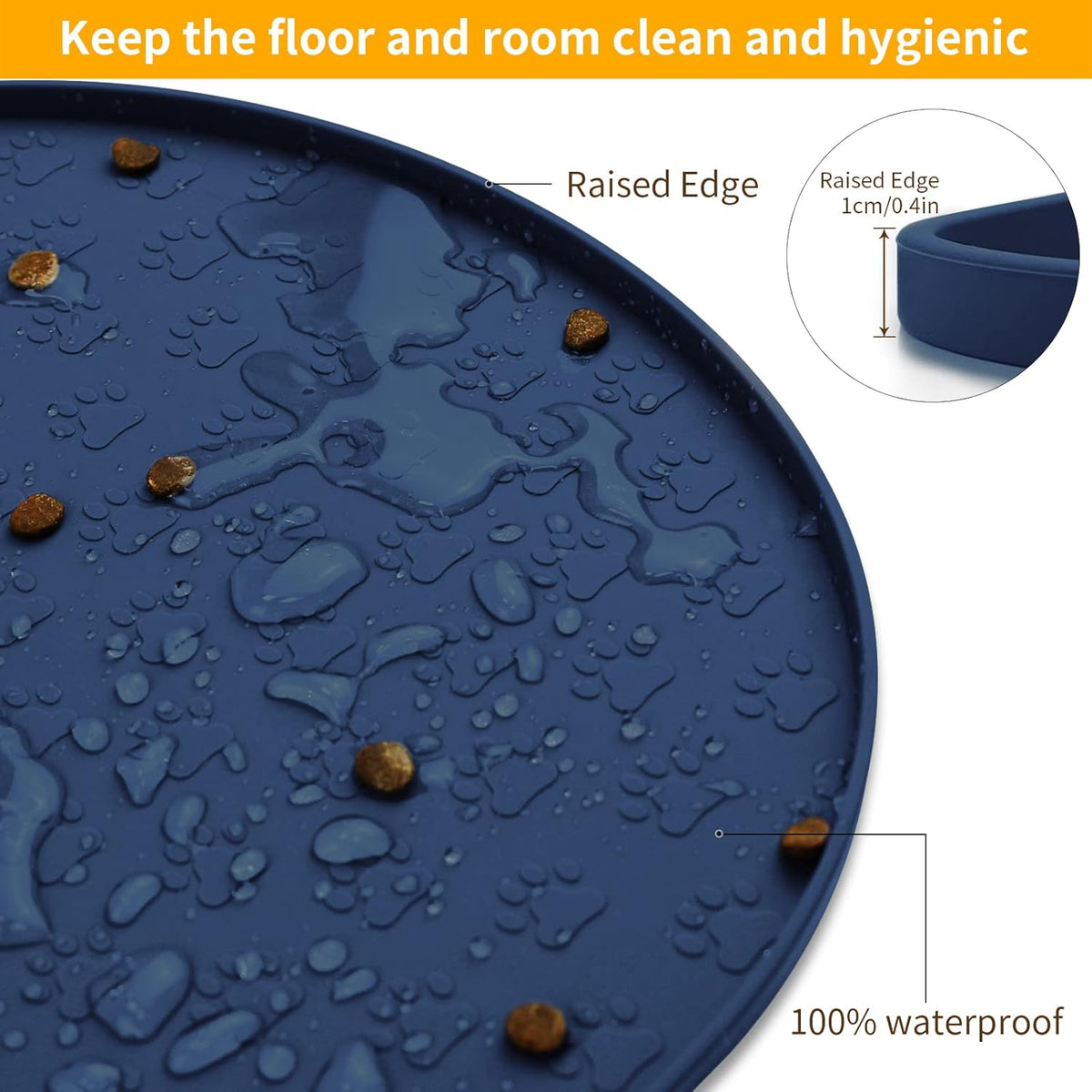 KPWACD Pet Feeding Mat for Dogs and Cats, Silicone Dog Placemat Non-Slip Waterproof Bowl Mats