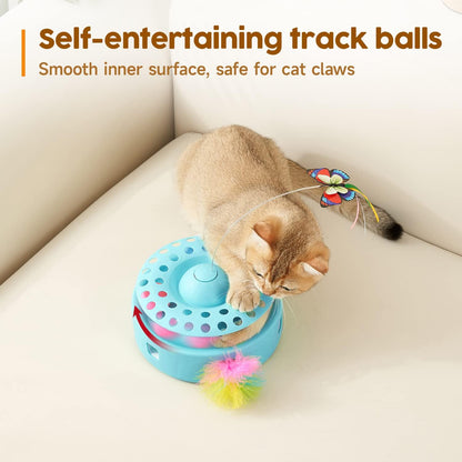 Potaroma Cat Toys 3-in-1 Automatic Interactive Kitten Toy, Fluttering Butterfly, Random Moving