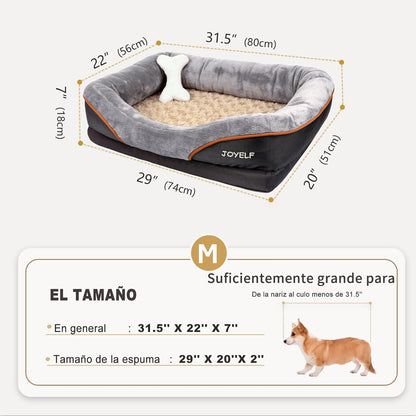 JOYELF Medium Memory Foam Dog Bed Orthopedic Dog Bed & Sofa with Removable Washable Cover and