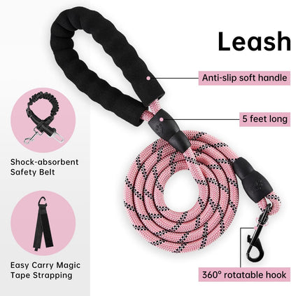 IVY&LANE No Pull Dog Harness for Large Dogs, Dog Vest Harness with Leash, Safety Belt and Storage