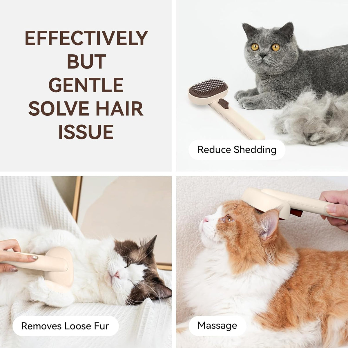 Aumuca Cat Brushes for Indoor Cats Dog Hair Brush for Shedding Long or Short Haired Cats Grooming