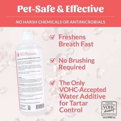 SKOUT'S HONOR Peanut Butter & Bacon Water Additive - VOHC Accepted for Tartar Control, Freshens