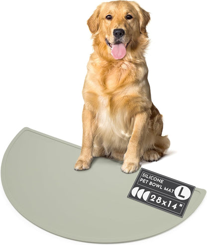 Waterproof Silicone Pet Food Mat - Non-Slip, Spill-Proof Feeding Mats for Floors, Raised Edge