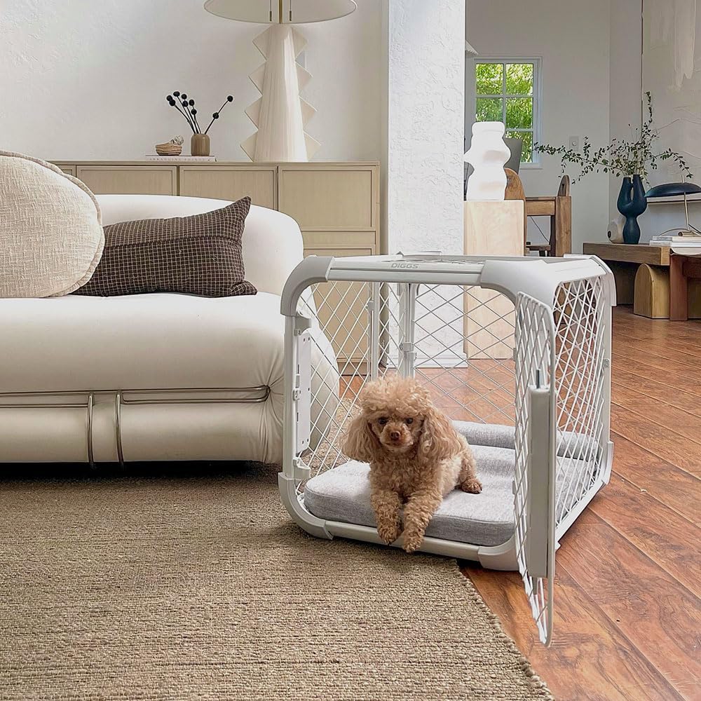 DIGGS Evolv Dog Crate - Slim, Durable Dog Kennel with Removable Ceiling Panel and Modular Design