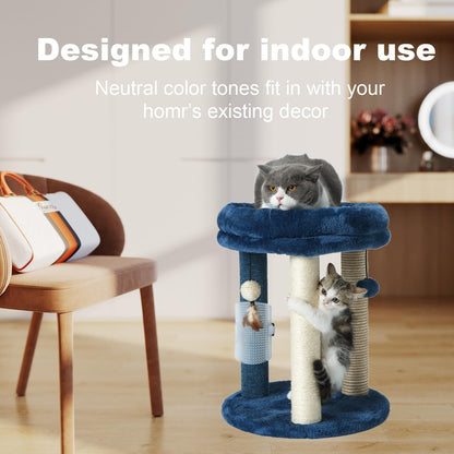 MECOOL Cat Scratching Post Tree with Tower Soft Bed.Natural Quality Sisal Carpet Jute Scratch Posts