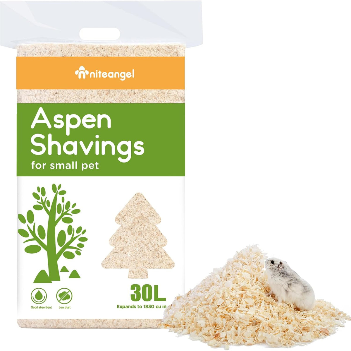 Niteangel Aspen Shaving Hamster Beddings for Syrian Dwarf Hamster Gerbil Mice Degu Rat Rabbit Bunny