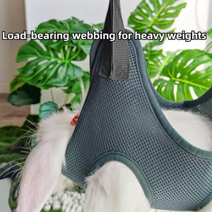 Rabbit Grooming Hammock with Safety Belt for Nail Clipping, Grooming, Bunny Bathing Bag for Nail